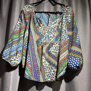 Glam Multi Colored Scarf Style Top